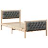 vidaXL Estructura de cama con cabecera Gris oscuro 90 x 190 cm