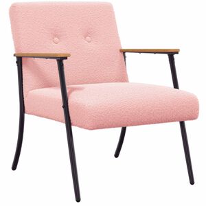 vidaXL sill&oacute;n Rosa Tejido parecido a lana rizada