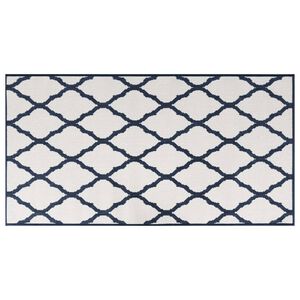 vidaXL Alfombra de exterior azul marino y blanca reversible 80x150 cm