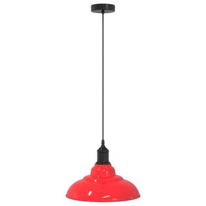 vidaXL L&aacute;mpara colgante regulable en altura E27 rojo brillante &Oslash; 31cm