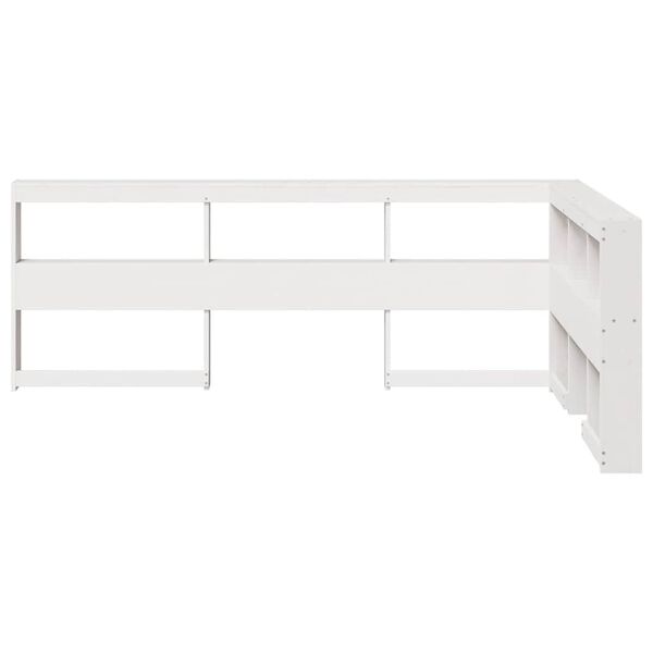 vidaXL Cabecero librer&iacute;a en forma L madera maciza pino blanco 120 cm