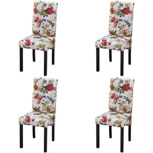 vidaXL Sillas de comedor 4 unidades tela multicolor