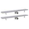 vidaXL Desag&uuml;e lineal de ducha 2 piezas 830x140 mm acero inoxidable