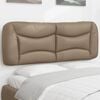 vidaXL Cabecero de cama acolchado Hvar cuero sint&eacute;tico capuchino 140 cm