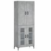 vidaXL Aparador alto madera contrachapada gris hormig&oacute;n 69,5x34x180 cm