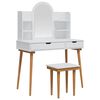 vidaXL Conjunto de Mesa de Tocador FAUSKE 5 pcs Blanco