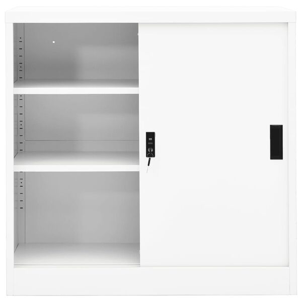 vidaXL Armario de oficina con puerta corredera acero blanco 90x40x90cm