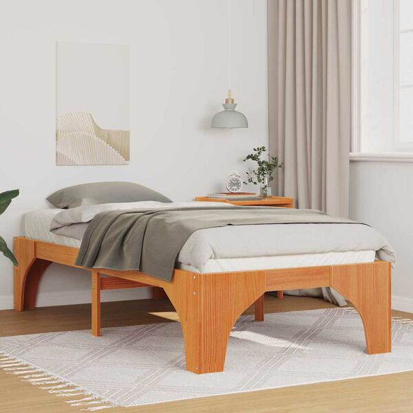 vidaXL Estructura de cama Marr&oacute;n 80 x 200 cm Madera de pino macizo