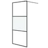 vidaXL Mampara de ducha vidrio ESG semiesmerilado negro 90x195 cm