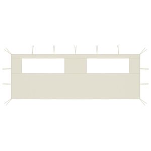 vidaXL Pared lateral de cenador con ventanas color crema 6x2 m