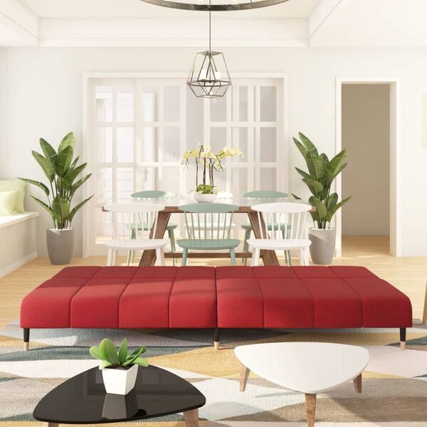 vidaXL Sof&aacute; cama de 2 plazas terciopelo color vino tinto