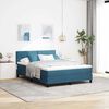 vidaXL Cama Box Spring LED con LED Azul Oscuro 140 x 190 cm Terciopelo
