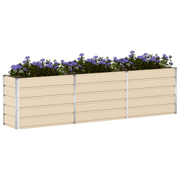 vidaXL Jardinera Marfil 480 x 50 x 45 cm Acero Galvanizado