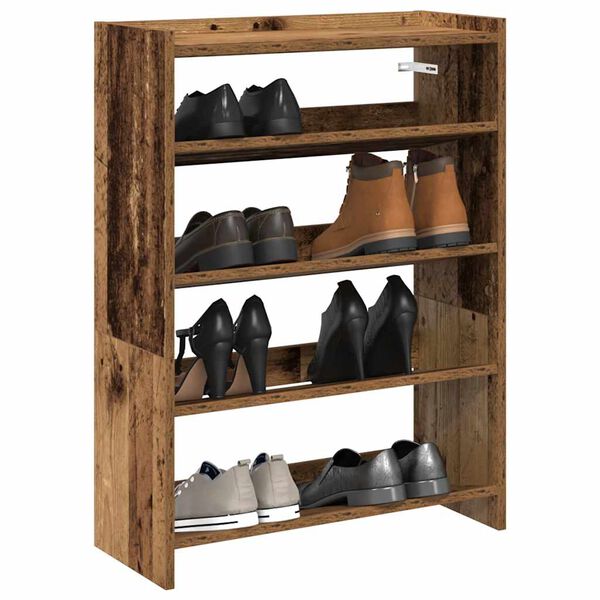 vidaXL Mueble zapatero madera contrachapada madera vieja 60x25x81 cm
