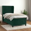 vidaXL Cama box spring con colch&oacute;n terciopelo verde oscuro 90x200 cm