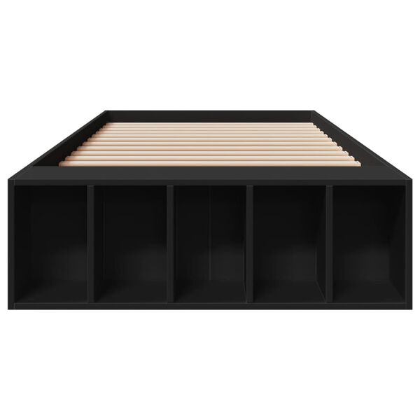 vidaXL Estructura de cama madera de ingeniería negra 100x200 cm