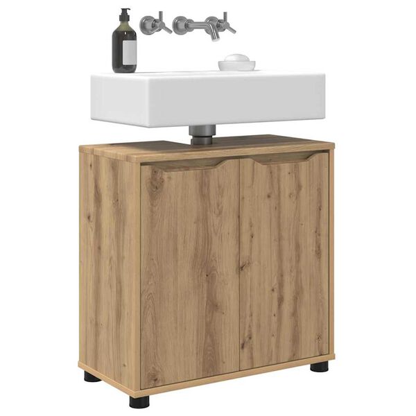 vidaXL Armario para lavabo de ba&ntilde;o Roble artesanal 60 x 30 x 60 cm