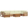 vidaXL Conjunto de sof&aacute;s de exterior 8 uds. Natural y Crema