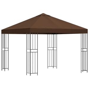 vidaXL Cenador 3 x 3 m Marr&oacute;n Poli&eacute;ster y Acero 190 gsm