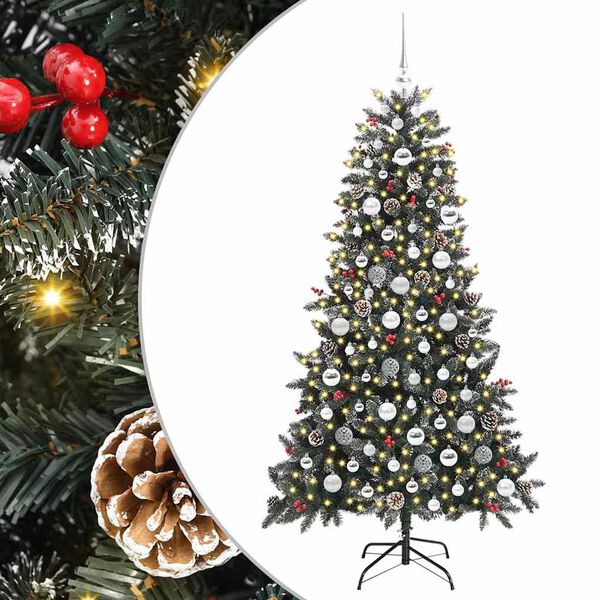 vidaXL &Aacute;rbol de Navidad artificial Verde 180 cm PVC, Pl&aacute;stico y Acero