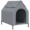 vidaXL Casa para perros tela Oxford y acero gris claro