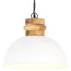 vidaXL L&aacute;mpara colgante industrial redonda mango blanca 42 cm E27