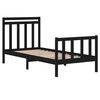 vidaXL Estructura de cama madera maciza individual negra 75x190 cm
