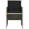vidaXL Set comedor de jardín 5 pzas cojines ratán sintético gris claro