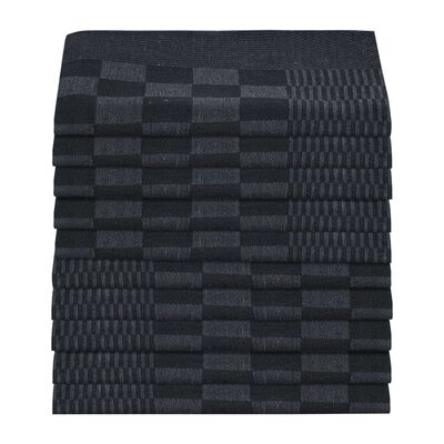 vidaXL Paños de cocina 10 uds algodón negro y gris 50x70 cm