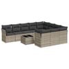 vidaXL Set de sof&aacute;s de jard&iacute;n 11 pzas y cojines rat&aacute;n sint&eacute;tico gris