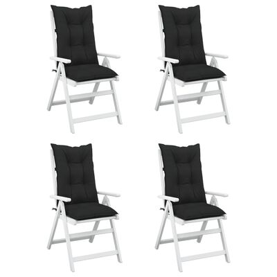 vidaXL Cojines para sillas de jardín 4 uds negro 120x50x7 cm