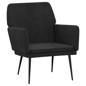 vidaXL Sill&oacute;n de terciopelo negro 62x79x79 cm