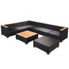vidaXL Set muebles de jard&iacute;n 8 piezas y cojines rat&aacute;n sint&eacute;tico negro