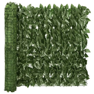 vidaXL Toldo para balcón con hojas verde oscuro 500x75 cm