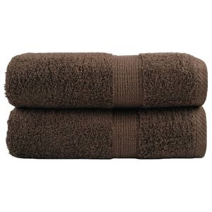 vidaXL Toallas de mano premium SOLUND, 2 uds, color marr&oacute;n, 30 x 30 cm, 600 g/m&sup2;