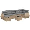 vidaXL Juego de sof&aacute;s jard&iacute;n con cojines beige mezcla 8 pzas rat&aacute;n PE