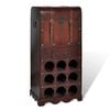 vidaXL Botellero de madera para 9 botellas ba&uacute;l con caj&oacute;n