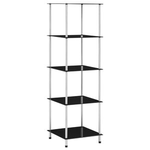 vidaXL Estantería 5 niveles cristal templado negro 40x40x130 cm