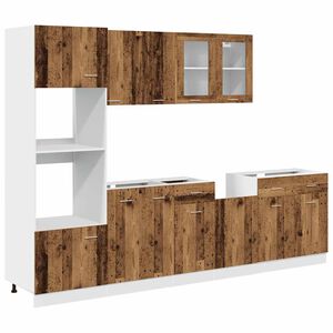 vidaXL Conjunto de armarios de cocina de 7 piezas "Lyon" de, madera de ingenier&iacute;a envejecida