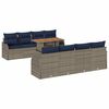 vidaXL Conjunto de sof&aacute; de jard&iacute;n 7 uds. gris y azul marino