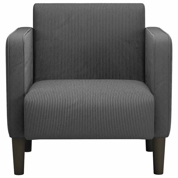 vidaXL Sill&oacute;n con reposabrazos gris oscuro 54 cm tejido de pana