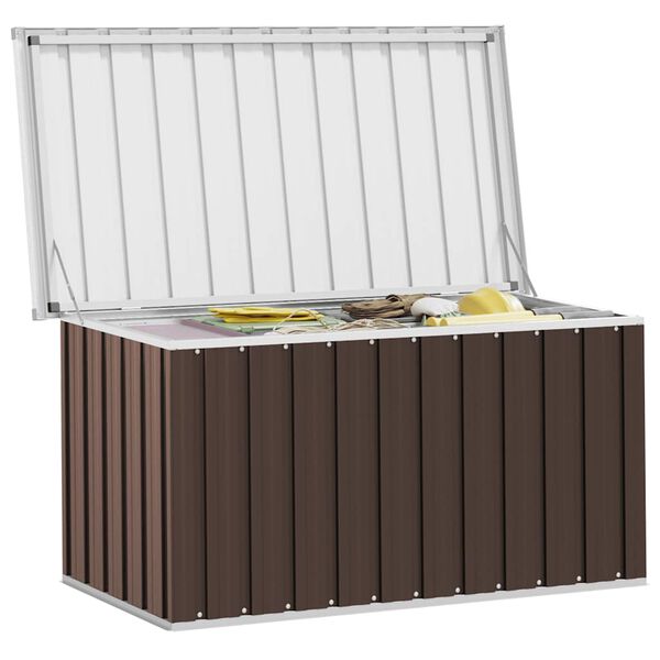 vidaXL Caja de almacenaje para jard&iacute;n marr&oacute;n 129x67x65 cm