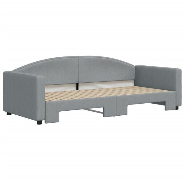vidaXL Sof&aacute; cama nido tela gris claro 90x200 cm
