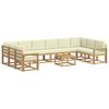vidaXL Conjunto de sof&aacute;s de exterior 11 uds. Blanco y Crema