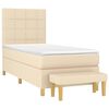 vidaXL Cama box spring con colch&oacute;n tela color crema 100x200 cm