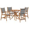 vidaXL Juego de comedor de jard&iacute;n 5 piezas madera maciza de acacia