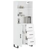vidaXL Aparador alto madera contrachapada blanco 69,5x34x180 cm