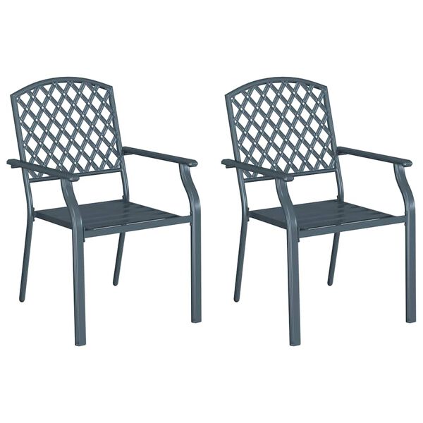 vidaXL Silla de Jard&iacute;n 2 pcs Antracita 56 x 65 x 89 cm Acero