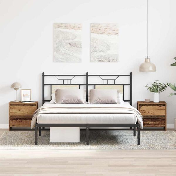 vidaXL Armario de Noche con caj&oacute;n 2 pcs Madera vieja 45 x 34 x 44,5 cm