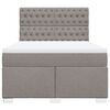 vidaXL Cama box spring con colch&oacute;n tela gris taupe 160x200 cm